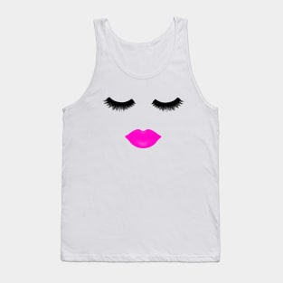 Lips and Lashes Pink Tank Top